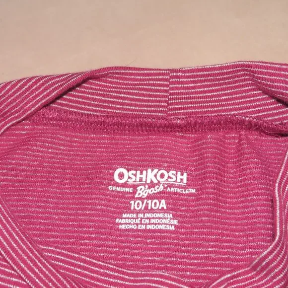 Oshkosh Metallic Striped Girls Mock Neck Long Sleeve Shirt - Picture 5 of 7